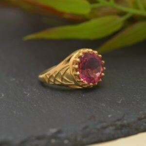 Lab Created Pink Sapphire Ring 925 Sterling Silver Ring