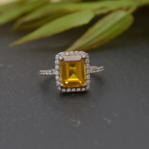 Natural Citrine Ring 925 Sterling Silver Ring